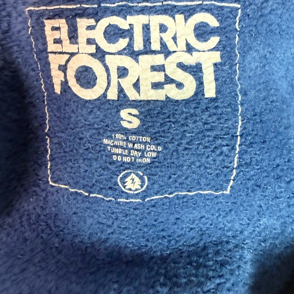 Electric Forest Blue Hoddie Size Small - Picture 5 of 6